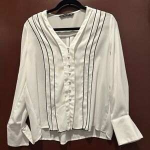 Zara Pleated Tuxedo Top